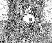 Coloriage Maison avec un oeil Doodle