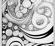 Coloriage Mer agit&eacute;e style Doodle pour adulte