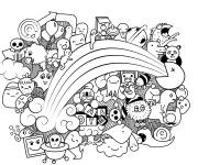 Coloriage et dessins gratuit Monstres et arc en ciel Doddle à imprimer