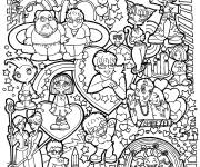 Coloriage Personnages de bandes Doodle