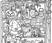 Coloriage Placard Doddle pour Halloween