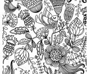 Coloriage Pr&eacute; de fleurs Doddle