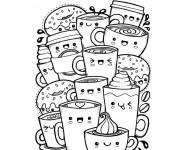 Coloriage et dessins gratuit Tasses &agrave; caf&eacute; style Doodle à imprimer