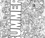 Coloriage Vacances d'&eacute;t&eacute; Doddle