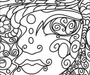 Coloriage Visage de femme Doodle