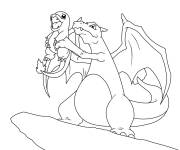 Coloriage Dracaufeu avec Charmander