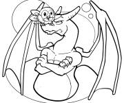 Coloriage Dracaufeu avec l'hibou