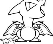 Coloriage et dessins gratuit Dracaufeu chibi à imprimer