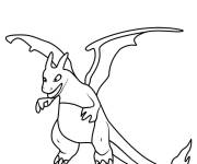 Coloriage Dracaufeu en volant pour enfant