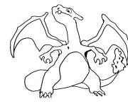 Coloriage Dracaufeu facile &agrave; colorier
