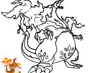 Coloriage et dessins gratuit Dracaufeu Gigantamax de dessin anim&eacute; à imprimer