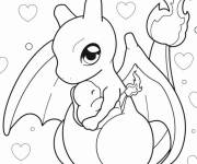Coloriage Dracaufeu kawaii