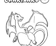 Coloriage Dracaufeu Pok&eacute;mon majestueux
