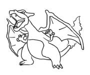 Coloriage Dracaufeu X mena&ccedil;ant