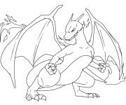 Coloriage Evolution max Dracaufeu