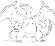 Coloriage La flamme sur la queue de Dracaufeu