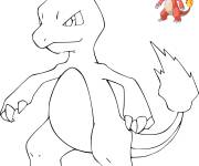 Coloriage et dessins gratuit La transformation en Dracaufeu à imprimer