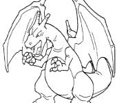 Coloriage Le Pok&eacute;mon Dracaufeu grogne