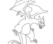 Coloriage M&eacute;ga Dracaufeu