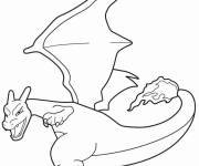 Coloriage Mega Dracaufeu en couleurs