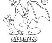 Coloriage Pok&eacute;mon Dracaufeu &agrave; crocs 