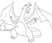 Coloriage Pok&eacute;mon Dracaufeu en couleur