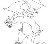 Coloriage Pok&eacute;mon Dracaufeu enrag&eacute;