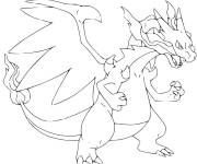 Coloriage et dessins gratuit Pok&eacute;mon Dracaufeu ex à imprimer