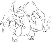 Coloriage et dessins gratuit Pok&eacute;mon Dracaufeu Mega &eacute;volution Y à imprimer