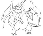 Coloriage Portrait du Pok&eacute;mon Dracaufeu
