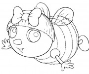 Coloriage Abeille en Vol Cartoon
