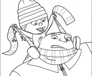 Coloriage B&eacute;b&eacute; sur les &eacute;paules de son p&egrave;re