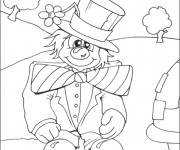 Coloriage Clown amusant en plein air