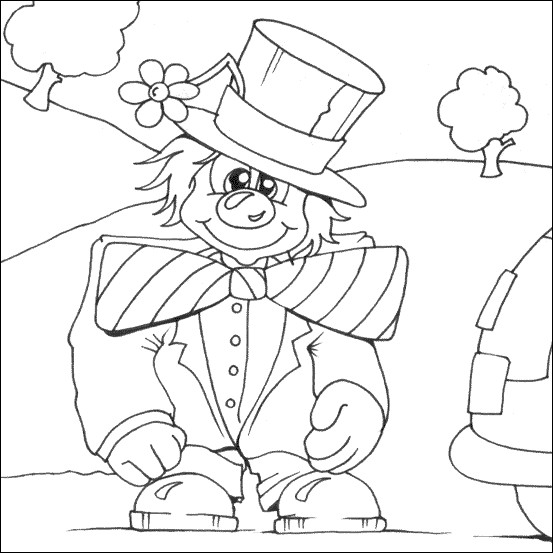 Coloriage et dessins gratuits Clown amusant en plein air à imprimer
