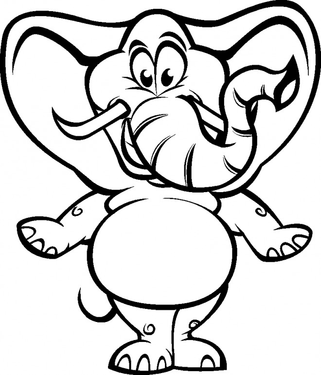Coloriage et dessins gratuits Éléphant drôle vecteur à imprimer