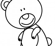 Coloriage Ourson mignon avec le sourire sur le visage