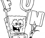 Coloriage Spongebob amus&eacute;