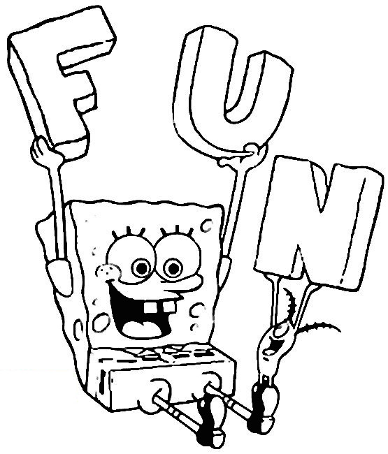 Coloriage et dessins gratuits Spongebob amusé à imprimer