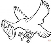 Coloriage Un Aigle en vol rigolo