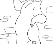 Coloriage Un Ours debout qui fait rire