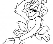 Coloriage Un Singe risible en couleur