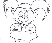 Coloriage Une Petite Fille semble comique