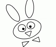 Coloriage et dessins gratuit Visage d'un Lapin drôle à imprimer