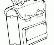 Coloriage Cartable pour École Maternelle