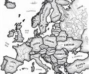 Coloriage et dessins gratuit Carte de l'Europe du moyen age à imprimer