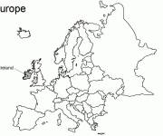 Coloriage et dessins gratuit Carte de l'Europe en noir et blanc à imprimer