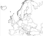 Coloriage et dessins gratuit Carte de l'Europe en vecteur à imprimer