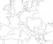 Coloriage et dessins gratuit Carte de l'Europe pour maternelle à imprimer