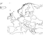 Coloriage et dessins gratuit Carte du continent europ&eacute;en à imprimer