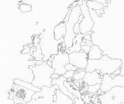 Coloriage Coloriez chaque pays europ&eacute;en sur la carte